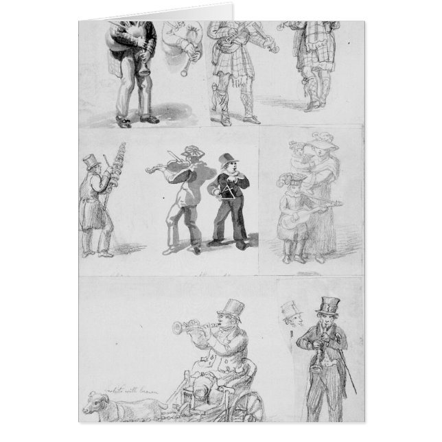 Cartão Músicos da rua de Londres (Frente)