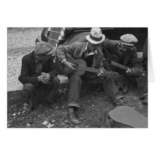 Cartão Músicos da rua, Maynardville, Tennessee, 1935