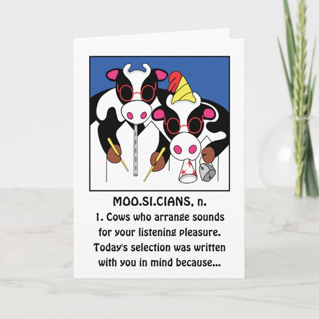 Cartão Músicos Felizes Aniversário Saudação (Frente)