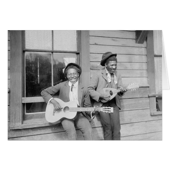 Cartão Músicos viajantes, 1902 (Frente Horizontal)