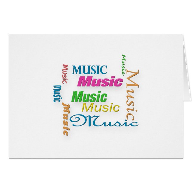 Cartão MusicWord Cloud 3 (Frente horizontal)