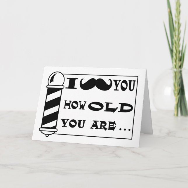 Cartão Mustache Birthday Greeting Card (Frente)