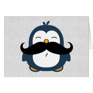 Cartão Mustache Penguin