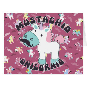 Cartão Mustachio Unicornio!