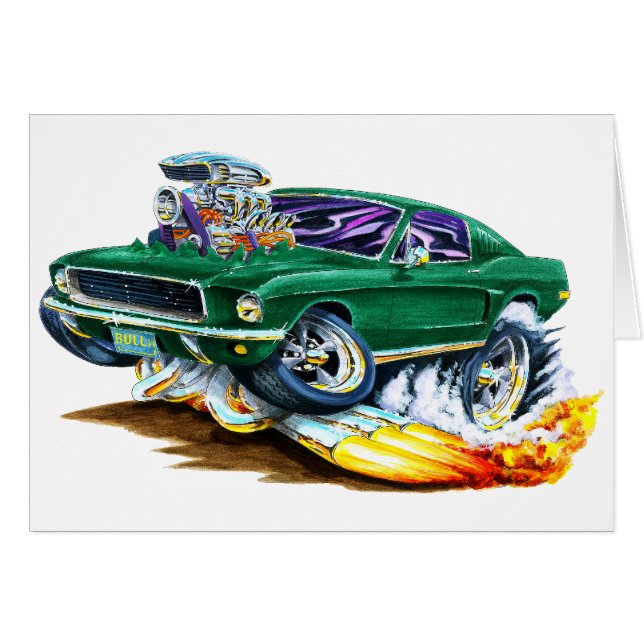 Cartão Mustang de Bullitt com motor grande (Frente Horizontal)