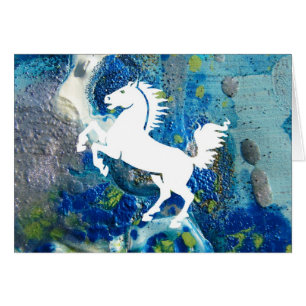 Cartão Mustang na pintura de mídia mista