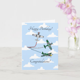 Cartão Mustangs (Blue Sky) Customisable Birthday Card