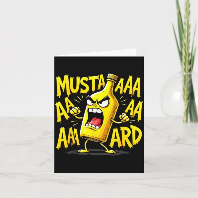 Cartão Mustard Bottle Scream Funny Condiment Rap Humor  (Frente)
