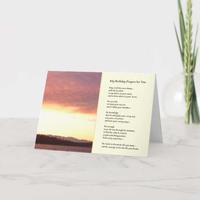 Cartão My Birthday Prayers for You... (Frente)