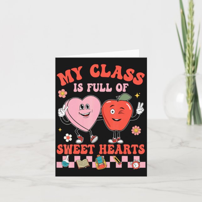 Cartão My Cl Is Full Of Sweet Hearts Hipe Teacher Va  (Frente)