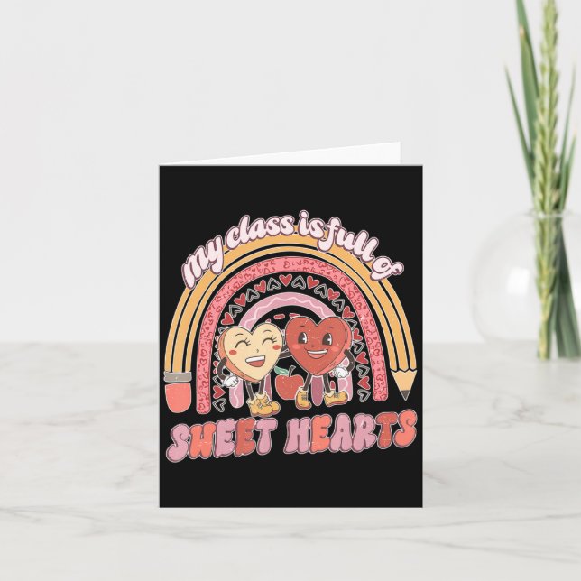 Cartão My Cl Is Full Of Sweet Hearts Teacher Valentine  (Frente)