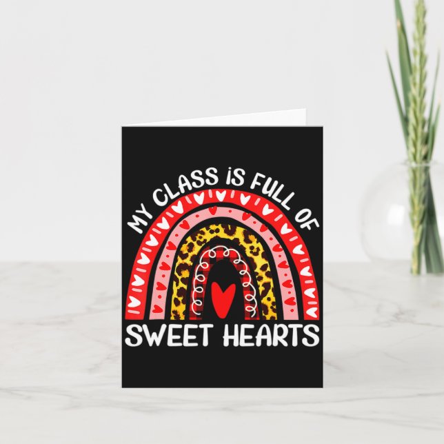 Cartão My Cl Is Full Of Sweet Hearts Teacher Valentine _1 (Frente)