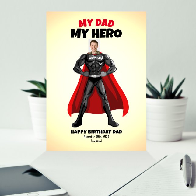 Cartão My Dad My Hero Funny Birthday (Criador carregado)