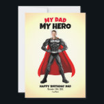 Cartão My Dad My Hero Funny Birthday<br><div class="desc">Personalised passport photos of a muscular superhero wearing a red cape with the words "My Dad,  My Hero". This fun design is a perfect gift for him for his birthday,  father's day,  or special day. You could personalize the text or re-lay out the design.</div>