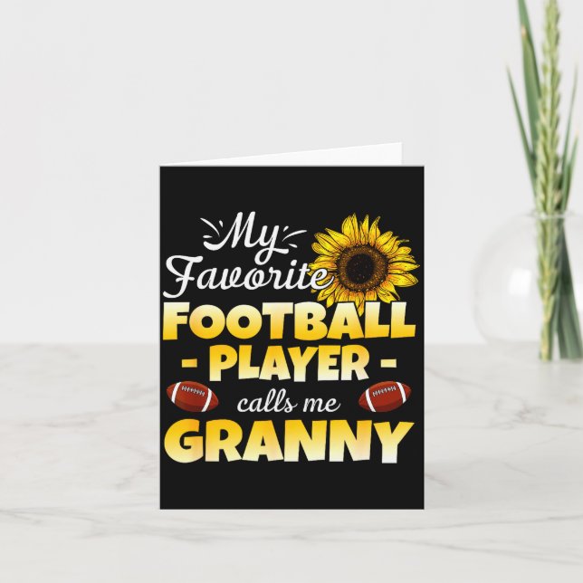 Cartão My Favorite Football Player Calls Me Granny  (Frente)