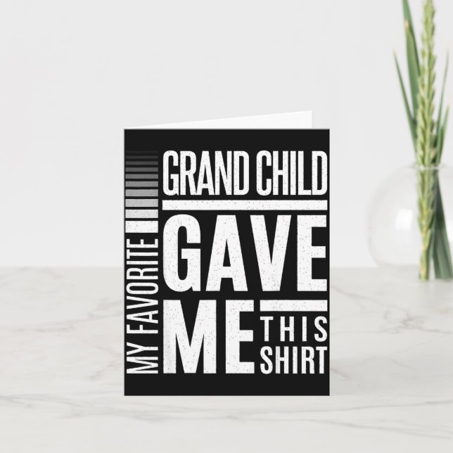 Cartão My Favorite Granhild Gave Me This Men Fathers Day  (Frente)