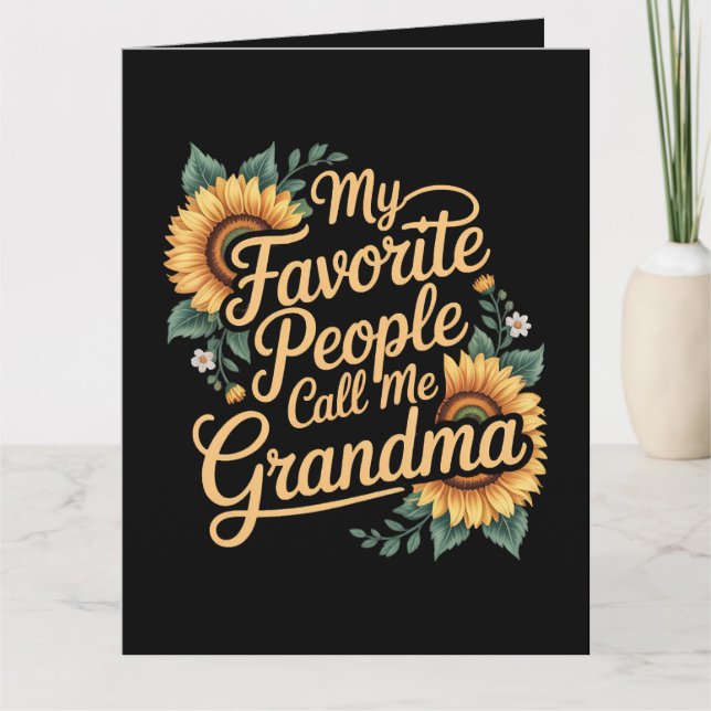 Cartão My Favorite People Call Me Grandma Mother's Day (Frente)