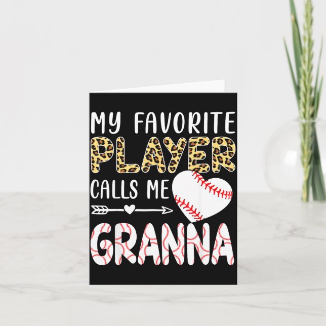 Cartão My Favorite Player Calls Me Gr Baseball Leopard  (Frente)