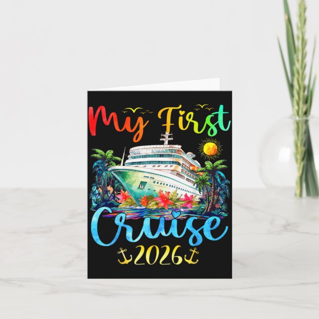 Cartão My First 2026 Cruise Trip Kids Vacation Matching F (Frente)