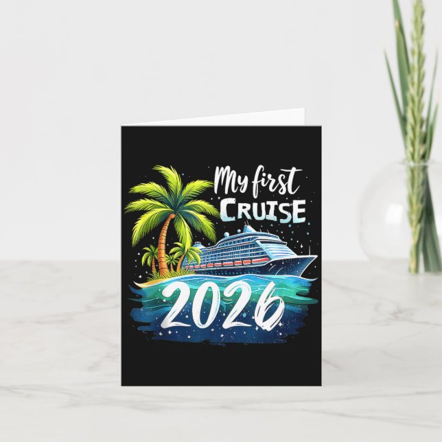 Cartão My First Cruise 2026 Funny First Time Cruise Vacat (Frente)