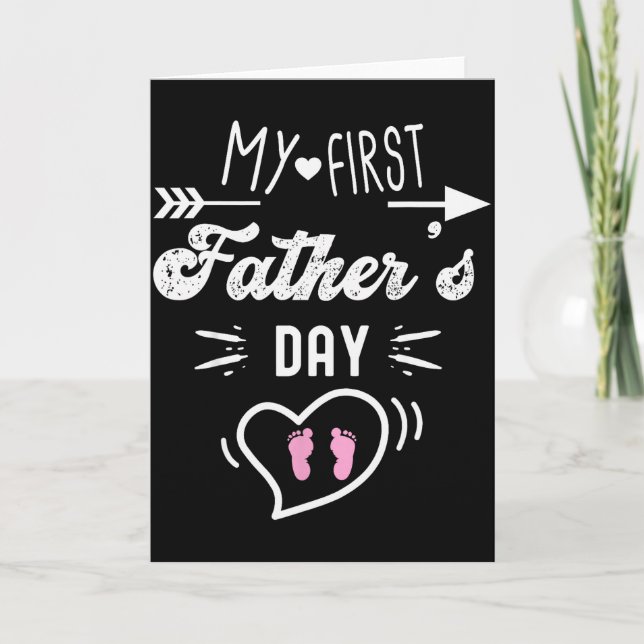 Cartão My First Father's Day First Time Daddy New Dad Mat (Frente)