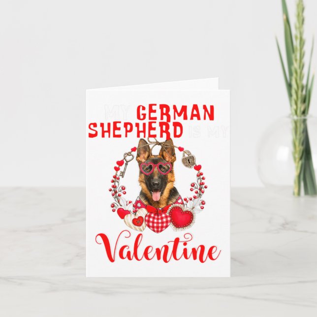 Cartão My German Shepherd Is My Valentine Funny Dog Lover (Frente)