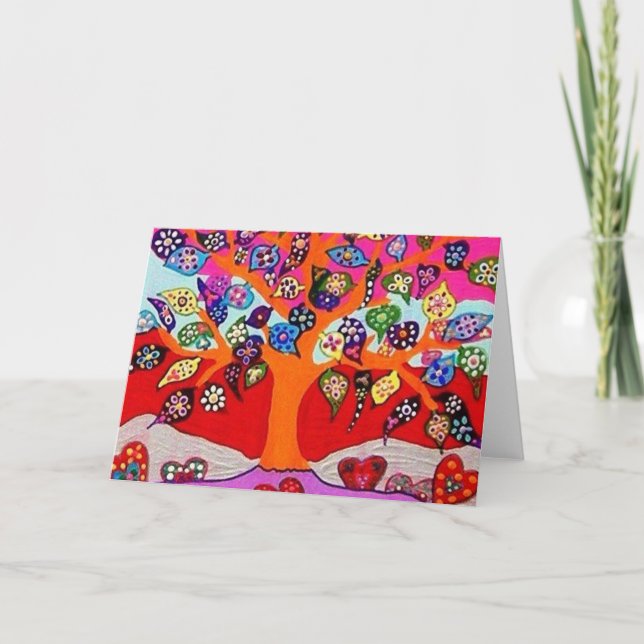 Cartão My Heart Flowers For You Tree Of Life (Frente)