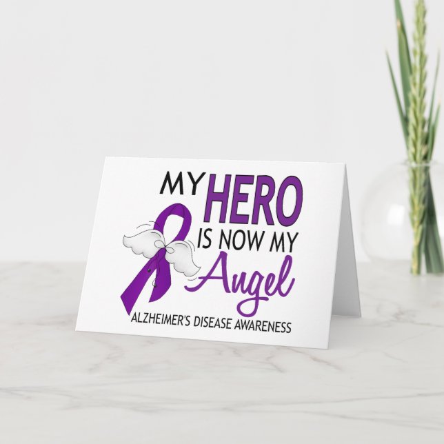 Cartão My Hero Is My Angel Alzheimer's Disease (Frente)