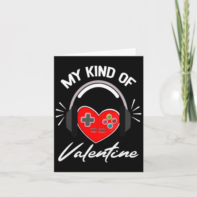 Cartão My Kind Valentine Gamer Valentines Day Gaming Boy  (Frente)