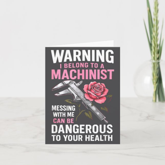 Cartão My Knight In Machinist Wife Girlfriend Funny Anniv (Frente)