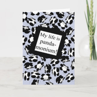 Cartão My life is panda-monium - Blue