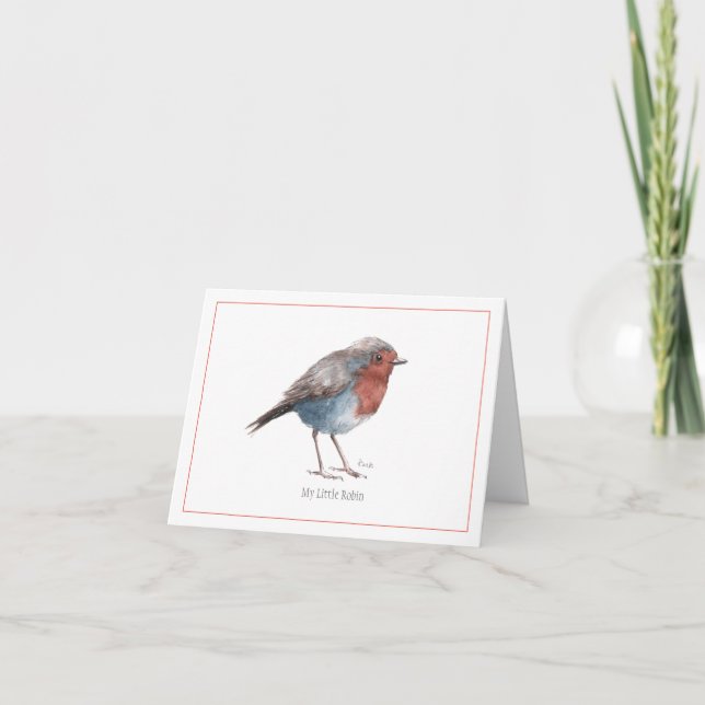 Cartão 'My Little Robin' Greetings Card (Frente)