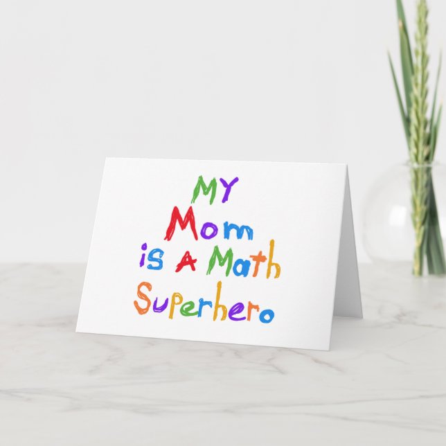 Cartão My Mom Math Superhero T-shirts and Gifts (Frente)