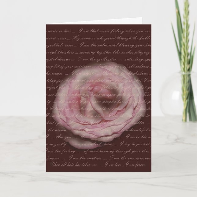Cartão "My name is love" Floral Poetry Greeting Card (Frente)
