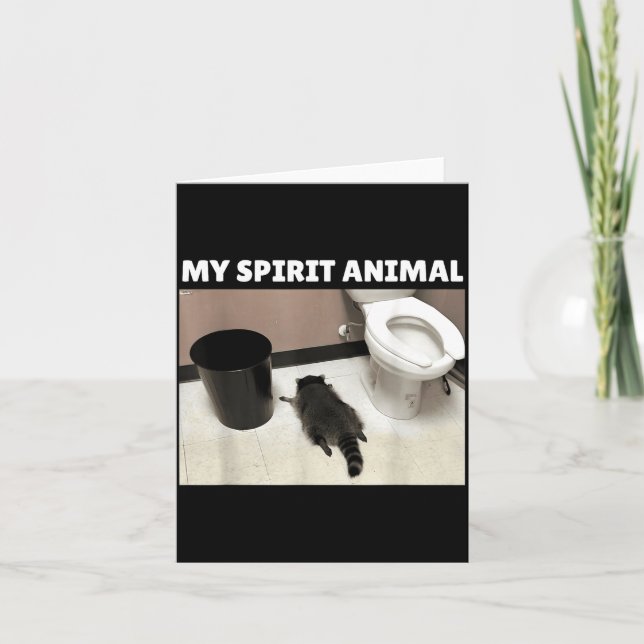 Cartão My Srit Animal Raccoon Trash Panda Drunk In The Ba (Frente)