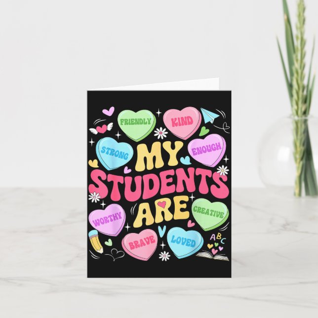 Cartão My Students Are Kind Strong Valentine Teacher Wome (Frente)