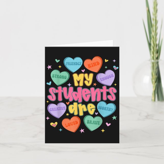 Cartão My Students Are Kind Strong Valentine Teacher Wome (Frente)