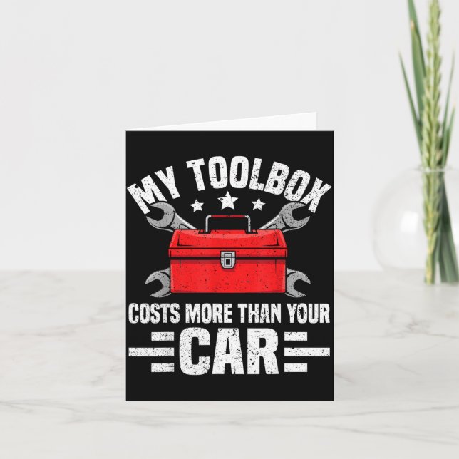 Cartão My Toolbox Costs More Than Your Car Funny Auto Mec (Frente)