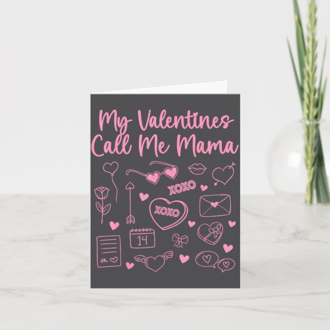Cartão My Valentines Call Me Mama For Mom Mommy Valentine (Frente)