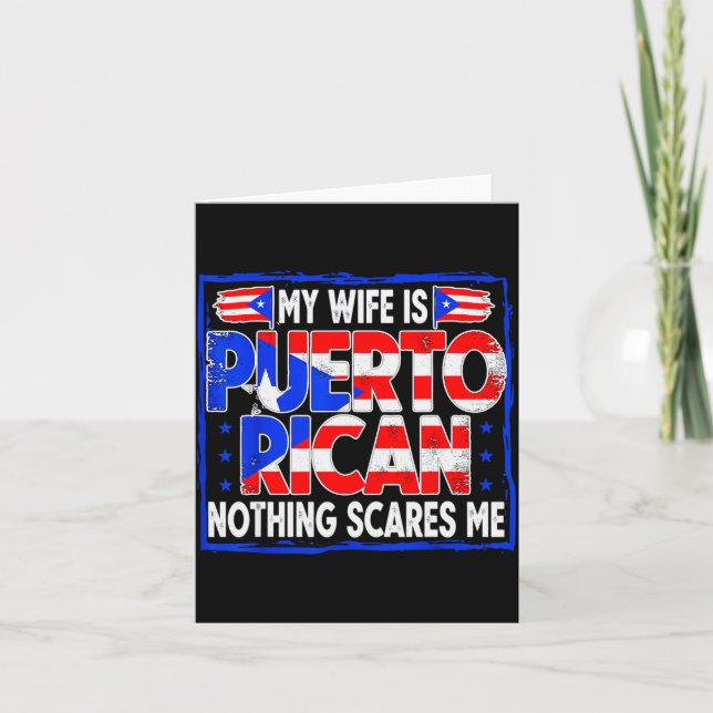 Cartão My Wife Is Puerto Rican Nothing Es Me Funny Puerto (Frente)