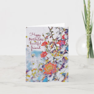 Cartão Mystic Watercolor Roses Birthday Card