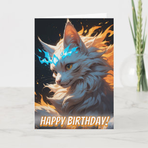 Cartão Mystical Flame Cat Familiar