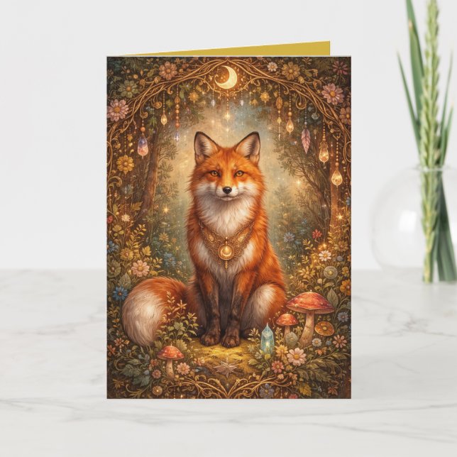 Cartão Mystical Fox Magickal Night Blank Inside Card (Frente)