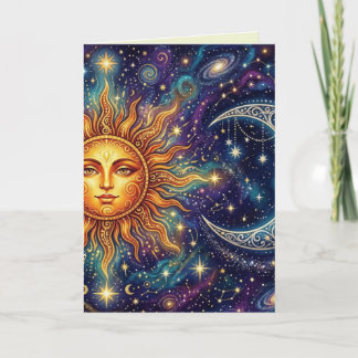 Cartão Mystical Moon and Sun Blank Art Card