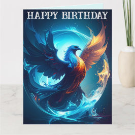 Cartão Mystical Scorpio Phoenix Happy Birday Art