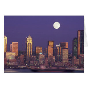 Cartão N.A., EUA, Washington, linha do horizonte Seattle