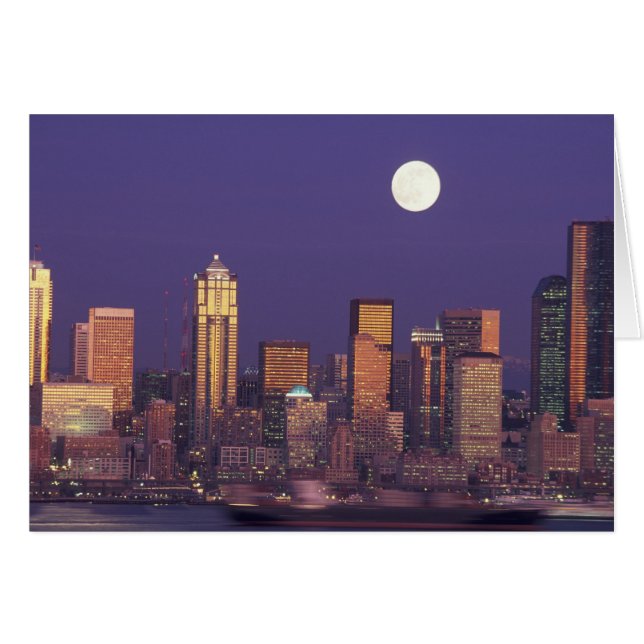 Cartão N.A., EUA, Washington, Seattle Seattle Skyline (Frente Horizontal)