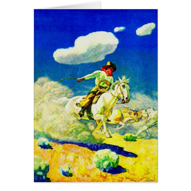Cartão N. C. Wyeth cowboy (Frente)