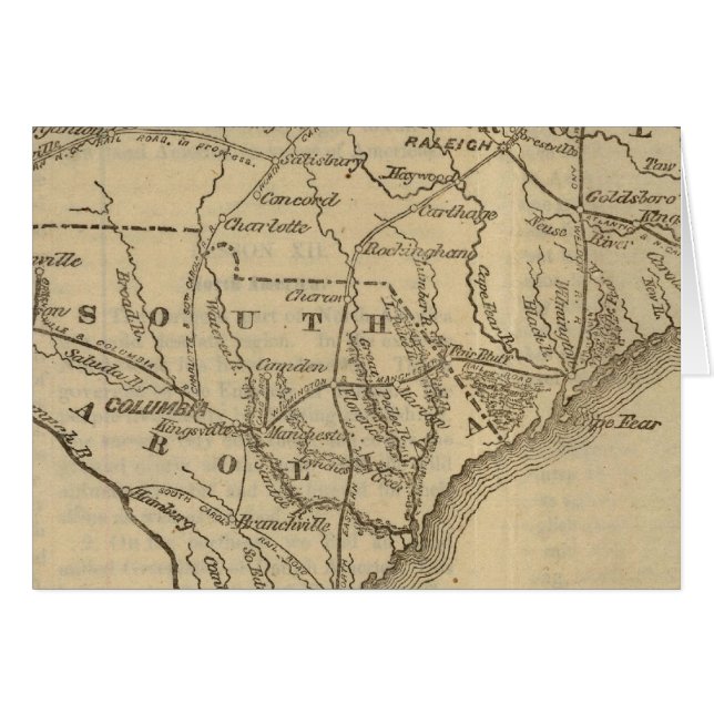 Cartão N Carolina, S Carolina (Frente Horizontal)