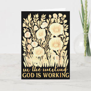 Cartão Na Espera - Deus Está Trabalhando Versículo Bíblic